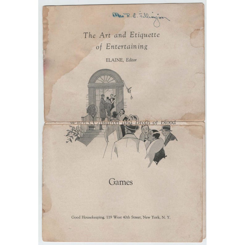 Vintage Good Housekeeping The Art and Etiquette of Entertaining Games Booklet image 1