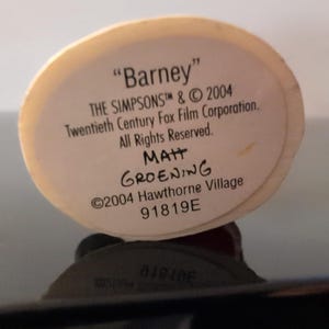 The Simpsons Hawthorne Village Barney Gumble Santa Beer Fund Figurine 2004 image 4