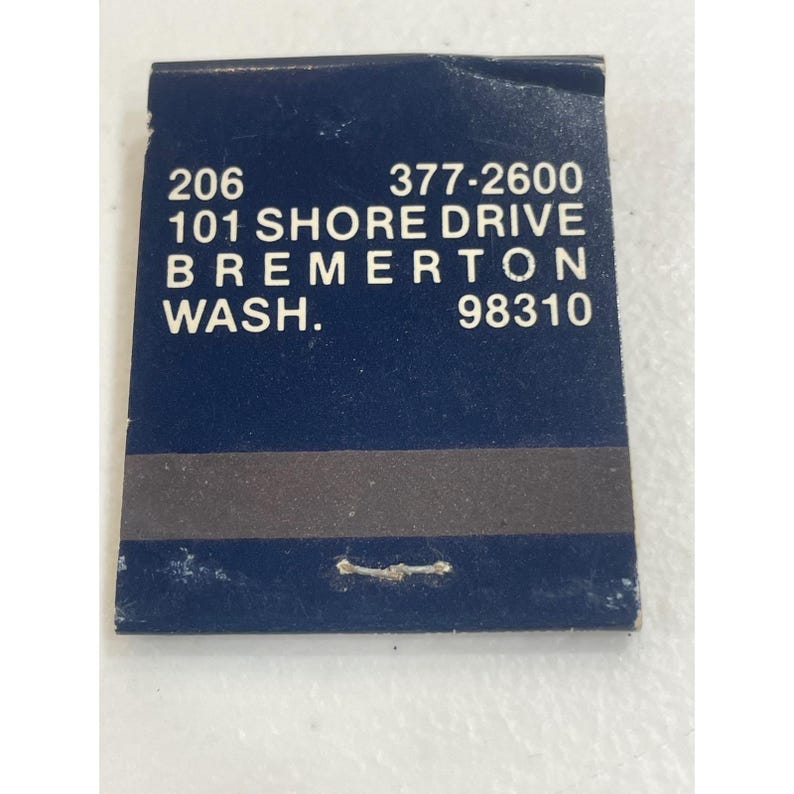 Vintage Boat Shed Restaurant Bar Matchbook Silverdale Bremerton WA image 2