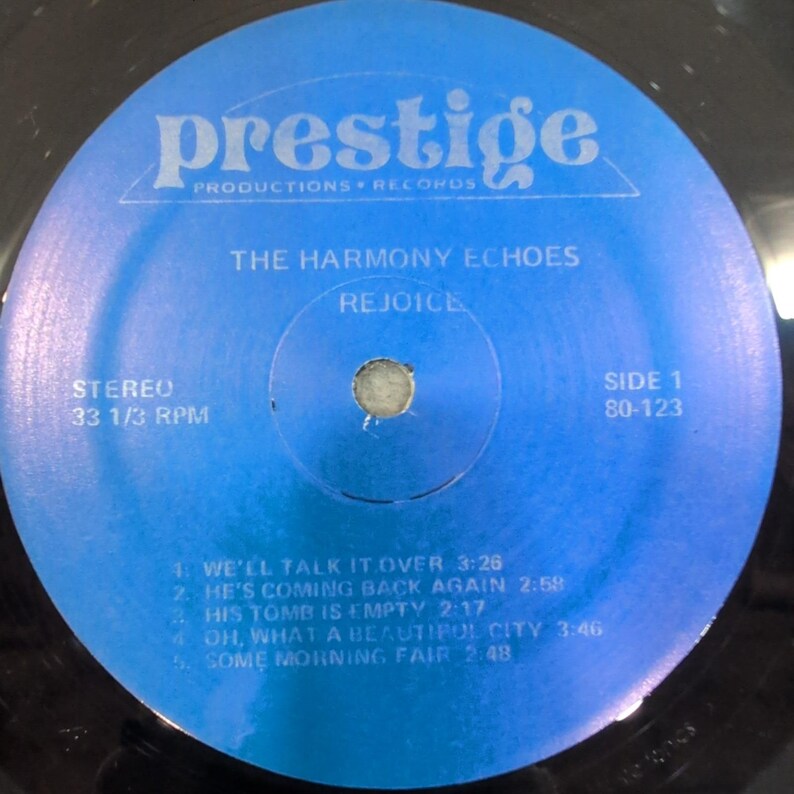 The Harmony Echoes Rejoice! Vinyl LP Prestige Records 80-123 Southern Gospel image 3