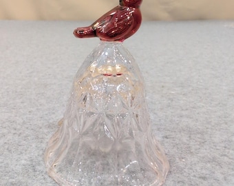 Amaris by Nachtmann Crystal Dinner Bell Ruby Red Bird Topper Germany Glass