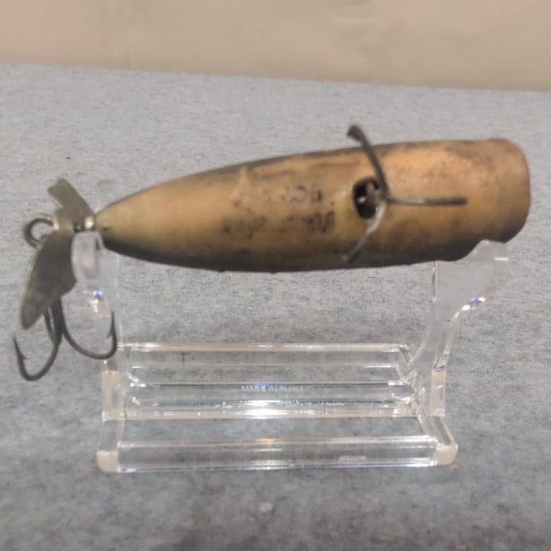 Vintage Propeller Fishing Lure Dark Gray Metal Propeller Spinner Bait image 5