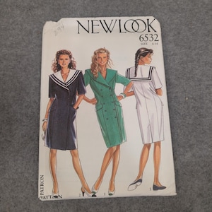 New Look 6532 Sewing Pattern Misses Double Breasted Sailor Dress Size 6-18 VG image 1