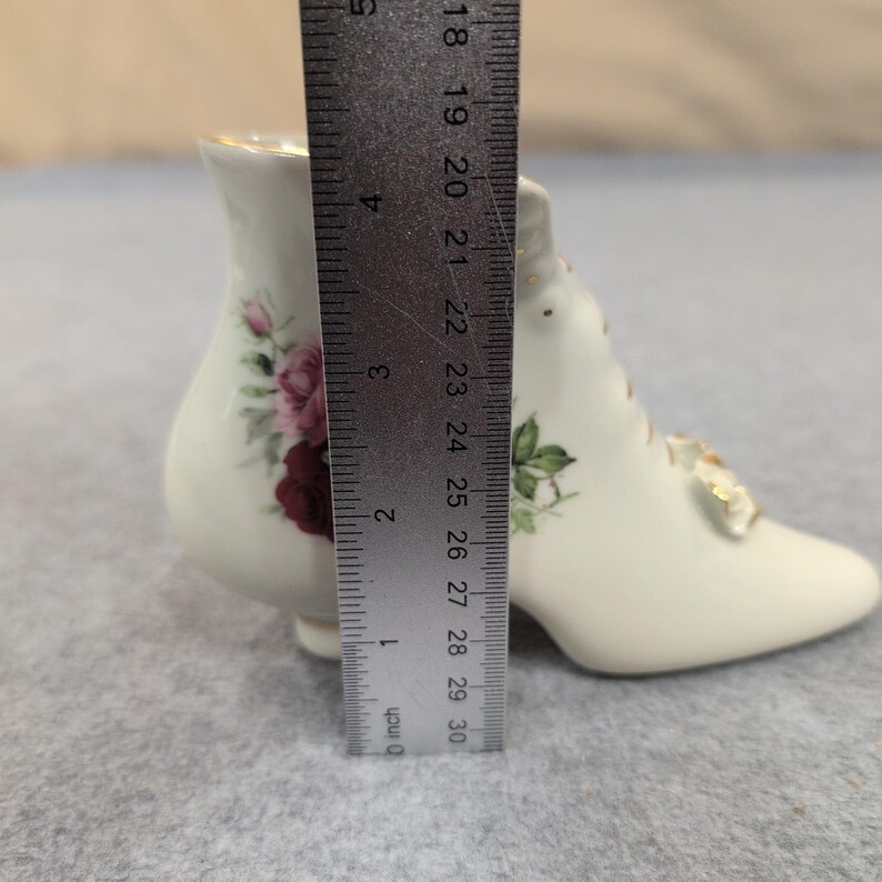 Formalities by Baum Bros White Ceramic Victorian Style Shoe Figurine Floral Rose image 8