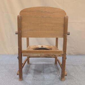 Vintage Wooden Potty Chair Kitten Graphic Mid Century Toddler Training Seat image 3
