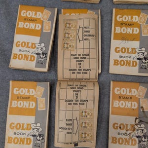 HUGE Vintage Gold Bond Trading Stamp Saver Books and Loose Stamps Lot Ephemera image 3