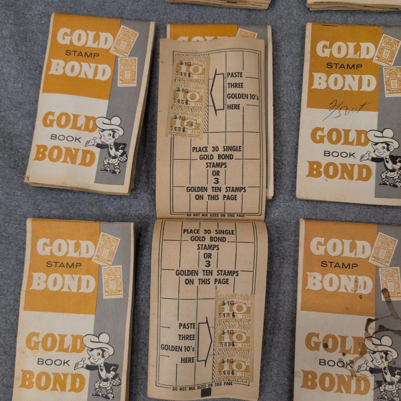 HUGE Vintage Gold Bond Trading Stamp Saver Books and Loose Stamps Lot Ephemera image 3
