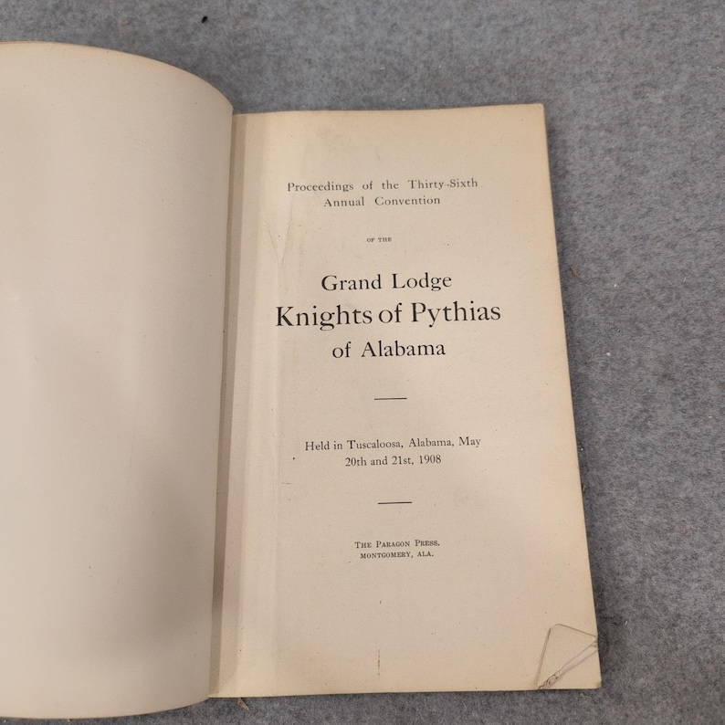 1908 Ritter von Pythias Alabama 36. Jahrestagung Tuscaloosa Bild 1