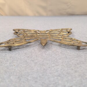 Vintage Solid Brass Butterfly Trivet Decorative Wall Hanging Gold Tone NA311 image 4