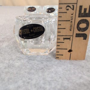 USA Crystal Hexagon Lead Glass Taper Candle Holders Set of 7 Clear Faceted image 6