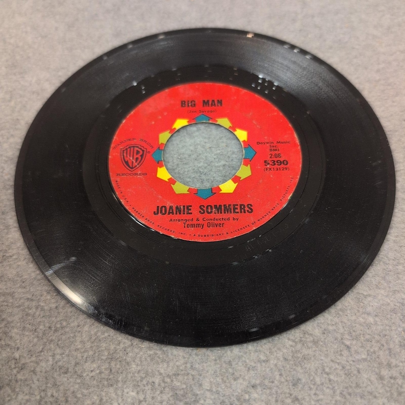 Joanie Sommers Big Man Goodbye Summer Warner Bros 5390 7in 45 RPM Vinyl Record image 3