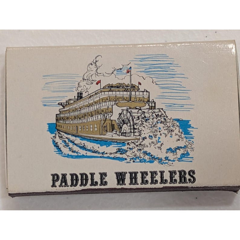 Vintage Paddle Wheelers Matchbox Souvenir Reuben E Lee River Boat Collectible image 1