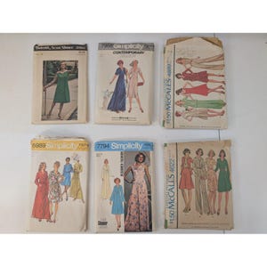Lot de 6 patrons de couture femme taille 14 VTG des années 1970, Butterick, simplicité image 1