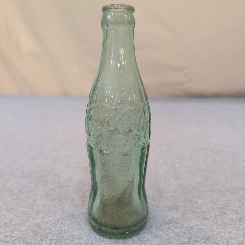 Vintage Coca-Cola Bottle Pulaski TN 1923 Patent Georgia Green Glass 1942 Coke image 1