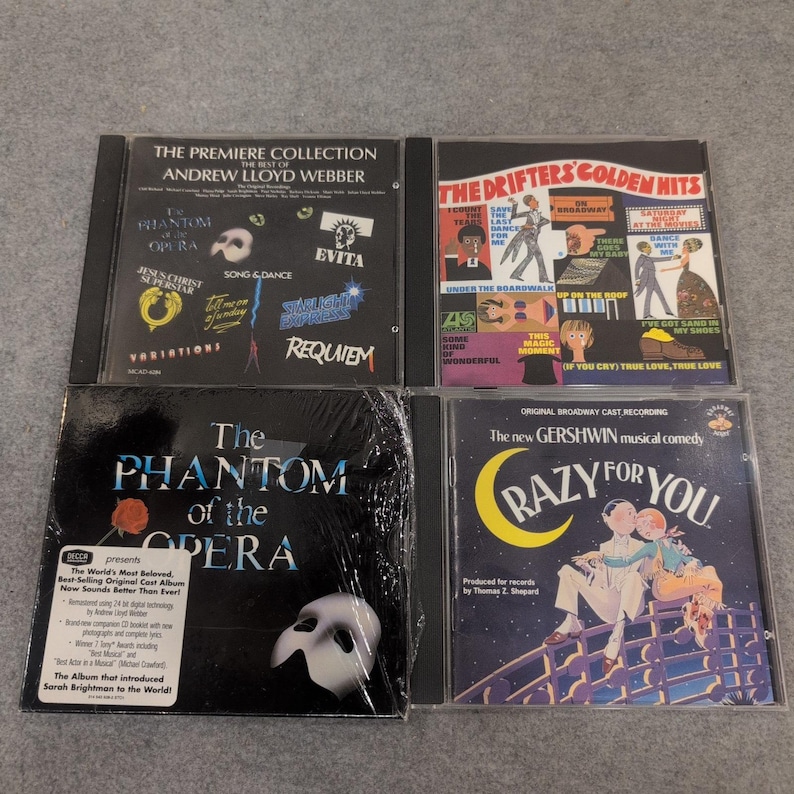 Lot of 4 Broadway & Soul CDs Phantom of the Opera Andrew Lloyd Webber Drifters image 1