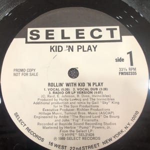 Kid N Play Rollin With Kid N Play 12 Inch Vinyl Single 1989 Promo FMS62335 VG image 4