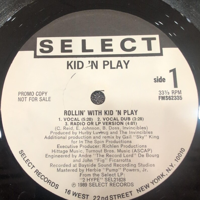 Kid N Play Rollin With Kid N Play 12 Inch Vinyl Single 1989 Promo FMS62335 VG image 4