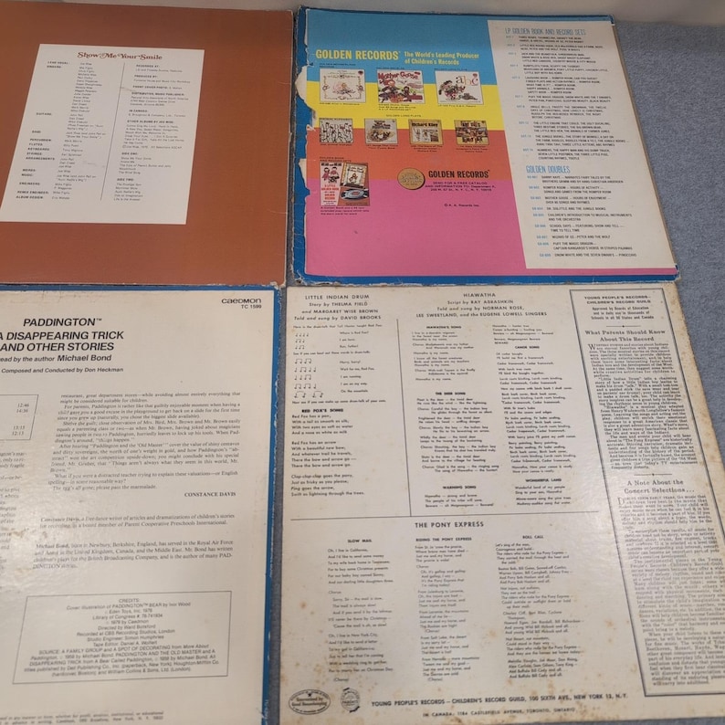 ヴィンテージ子供向けレコードセット パディントン ババール ゴールデンブックス LP 6枚組 画像 5