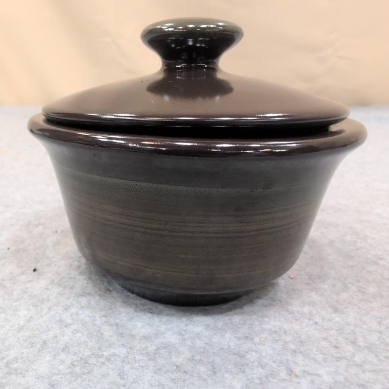 Franciscan Brown Glazed Ceramic Sugar Bowl with Lid Vintage Stoneware image 1
