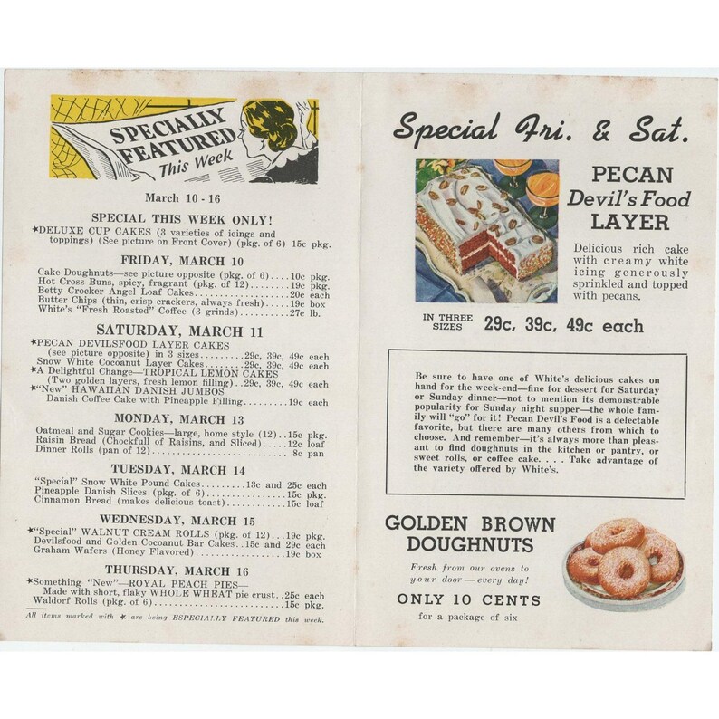 Vintage White's Weekly Bulletin Bakery Ad S.S. Quirigua Ship Illustration image 3