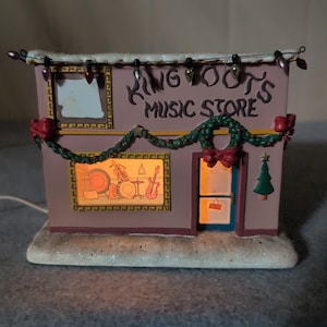 Villaggio di Natale dei Simpson: Negozio di musica di Re Toots - Decorazione natalizia illuminata immagine 1