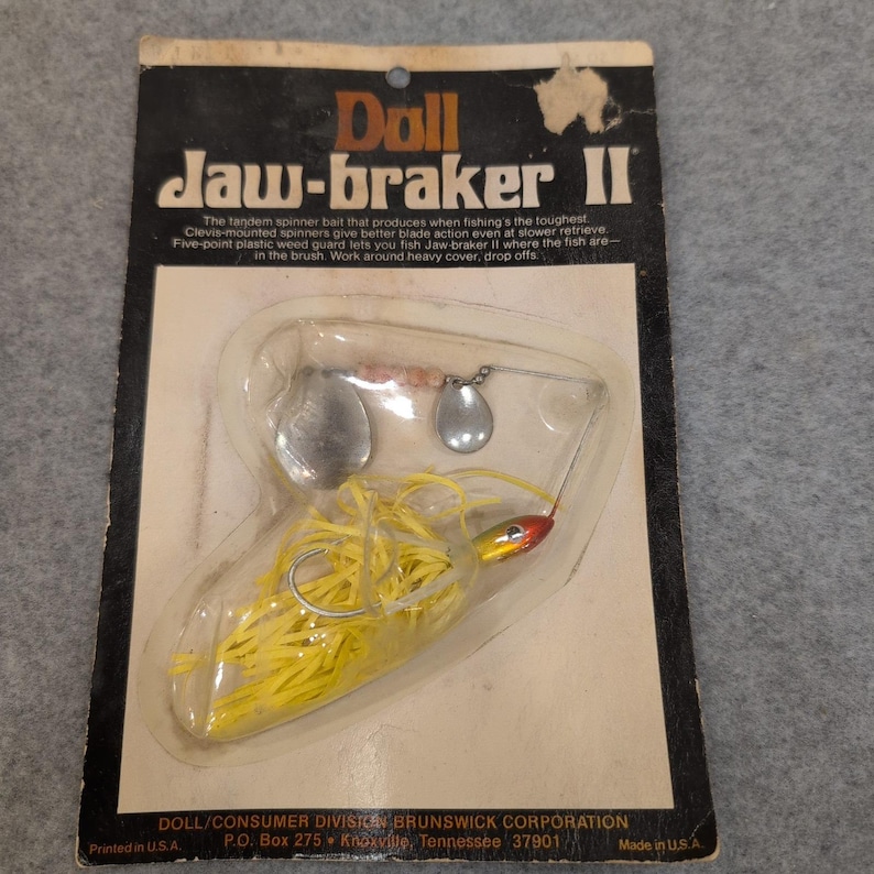 Doll Jaw Breaker II Esca da pesca Tandem Spinner Bait Yellow Weed Guard immagine 1
