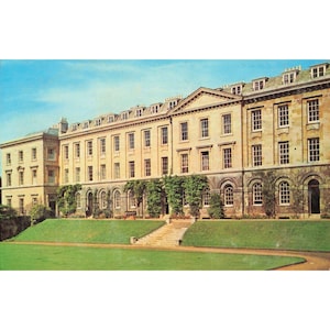 Vintage Worcester College Oxford Postcard Churchill Blenheim Palace Postmark VG image 1