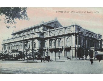 Vintage Teatro Colon Buenos Aires Argentina Postcard Fotocelere Torino VG+