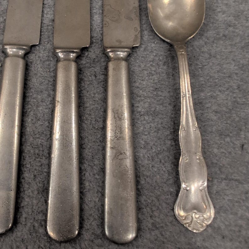 Crescent Nickel Silver Flatware Set 14pc Ornate Scroll Forks Spoons Knives image 7