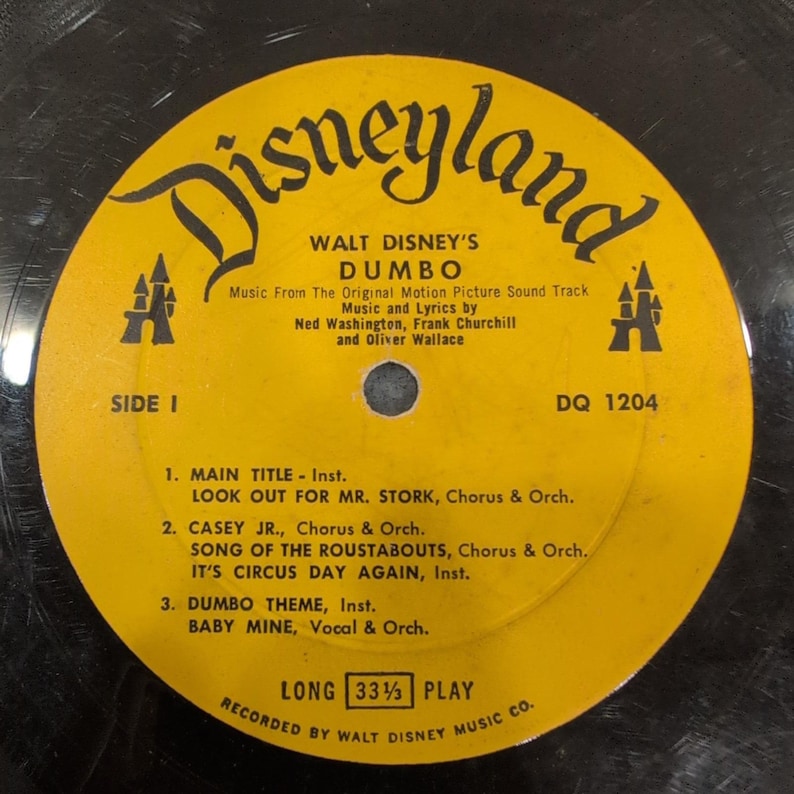 Walt Disney Dumbo Original Motion Picture Soundtrack Vinyl LP Disneyland DQ 1204 image 1