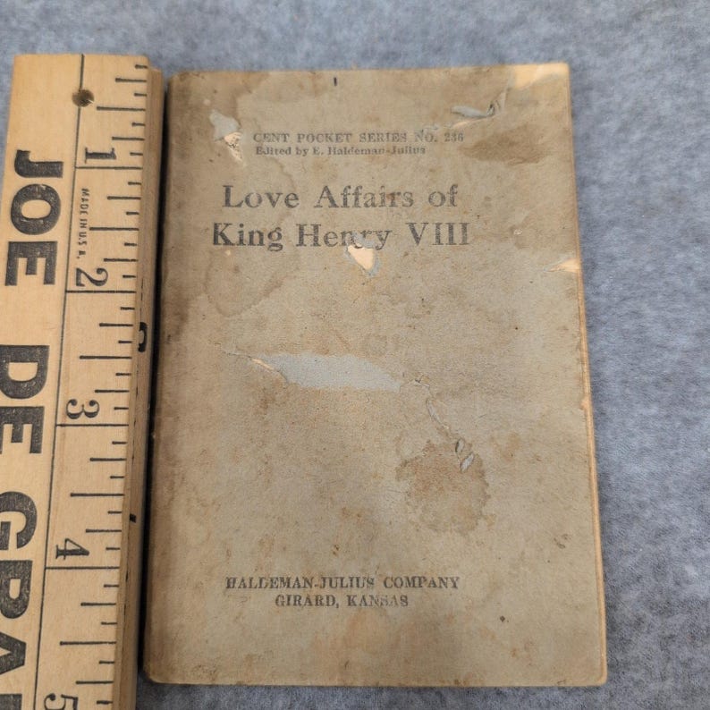 Love Affairs of King Henry VIII Little Blue Book No 236 Haldeman-Julius 1920s image 1