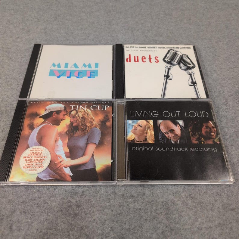 Lot de 4 CDs de la bande originale Miami Vice Duets Tin Cup Living Out Loud Jazz Vocal Pop image 1