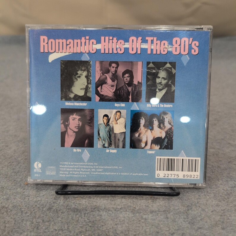 Romantic Hits Of The 80's Various Artists K-tel CD 898-2 Air Supply Expose 1990 image 2