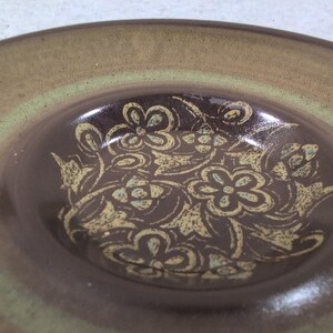 Franciscan Madeira Brown Moss Green Floral Earthenware Saucer Plate Vintage MCM image 3