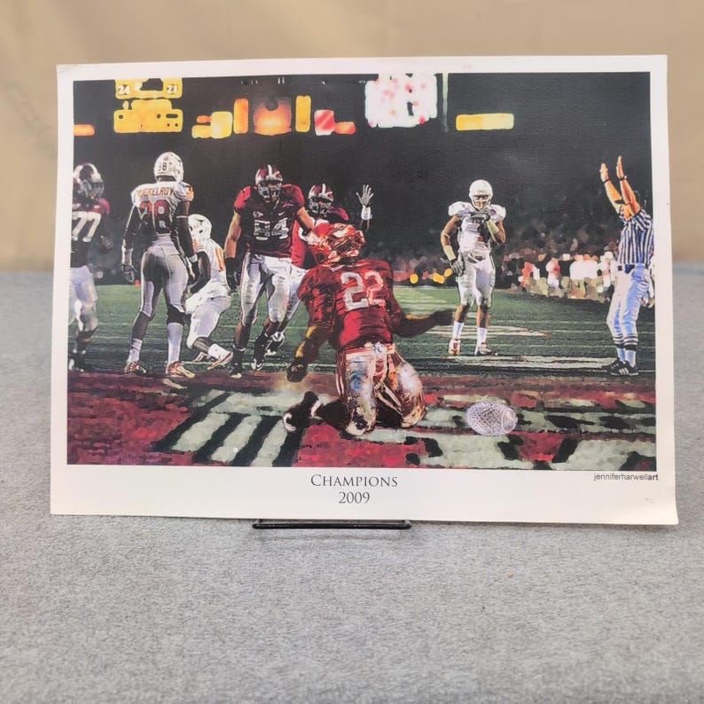 Jennifer Harwell Art History of Alabama Crimson Tide - Juego de 13 impresiones de fútbol imagen 2