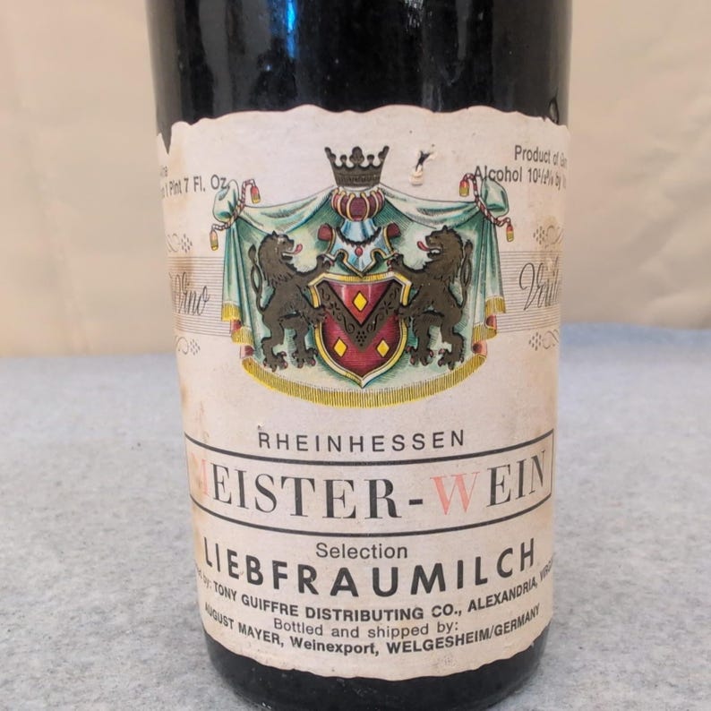 Bouteille de vin en grès du Rhin Meister Wein Liebfraumilch, Allemagne, années 60 image 2