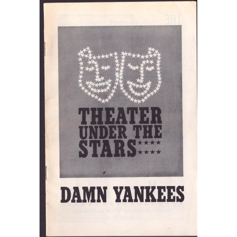 Teatr Vintage pod gwiazdami Damn Yankees Program Atlanta Georgia zdjęcie 1