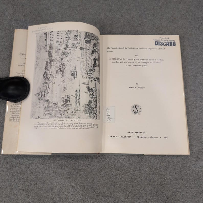 Confederate Post Office Department Montgomery Peter A Brannon Signed 1960 Book image 3