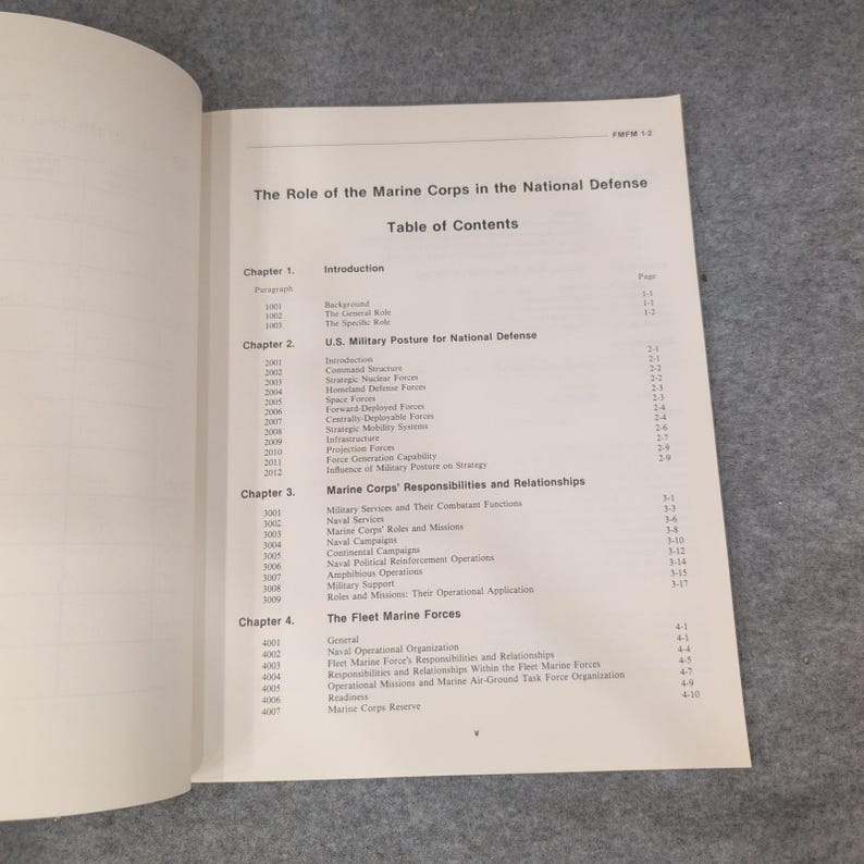US Marine Corps FMFM 1-2 Role of the Marine Corps in National Defense 1991 Manua image 3