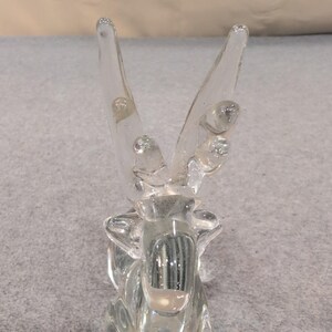 Vintage Silvestri Mouth Blown Clear Glass Reindeer Resting Figurine Decor image 6