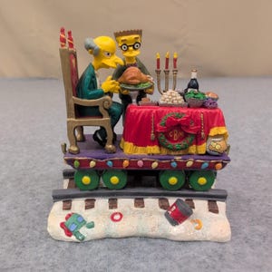 2003 The Simpsons Christmas Express A Feast for One Mr Burns Smithers Figurine image 1