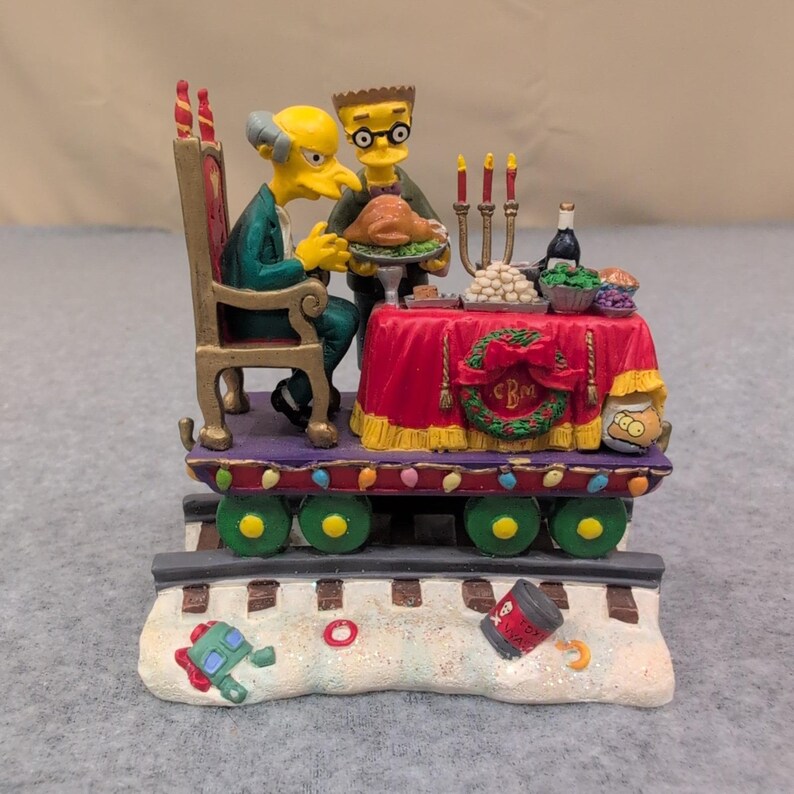 2003 The Simpsons Christmas Express A Feast for One Mr Burns Smithers Figurine image 1