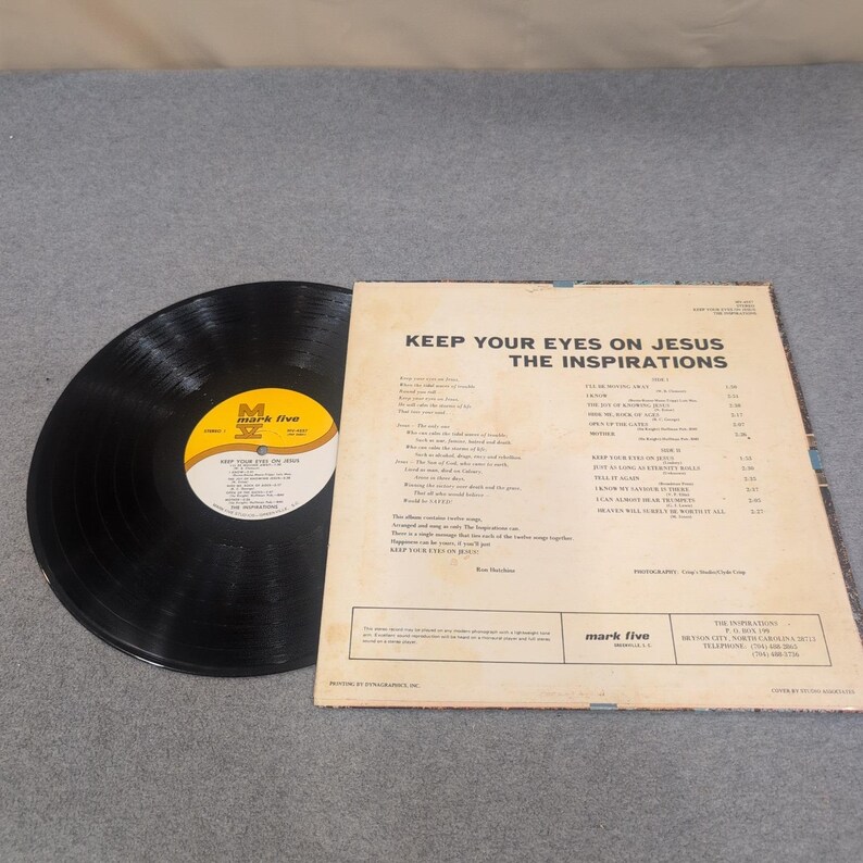 The Inspirations Keep Your Eyes On Jesus Vinyl LP Mark Five MV-4557 Stereo VG image 2