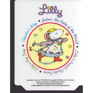 Kevin Henkes Lilly Mouse Plastic Decal Lilly's Big Day 2006 Promotional 4x5 image 1