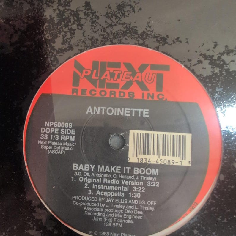 Antoinette Baby Make It Boom 12" Vinyl Single 1988 Next Plateau NP50089 Hip Hop image 2