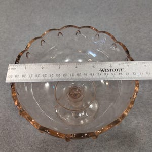 Indiana Glass Garland Teardrop Pink Pedestal Compote Bowl Scalloped Rim Vintage image 5