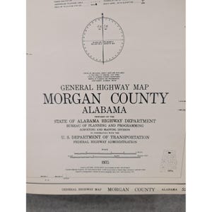 VTG 1975 General Highway Map Morgan County Alabama Cartography Decor 24" x 18" image 2