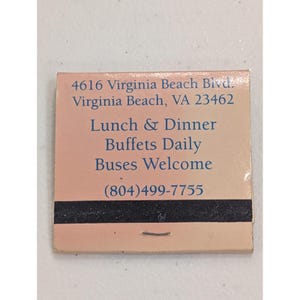 Boîte d'allumettes vintage Capt. John's Seafood Company, Virginia Beach, collection image 2