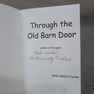 Through the Old Barn Door Millie Wolfe Fischer Signed Poetry Book Cataloochee NC image 2