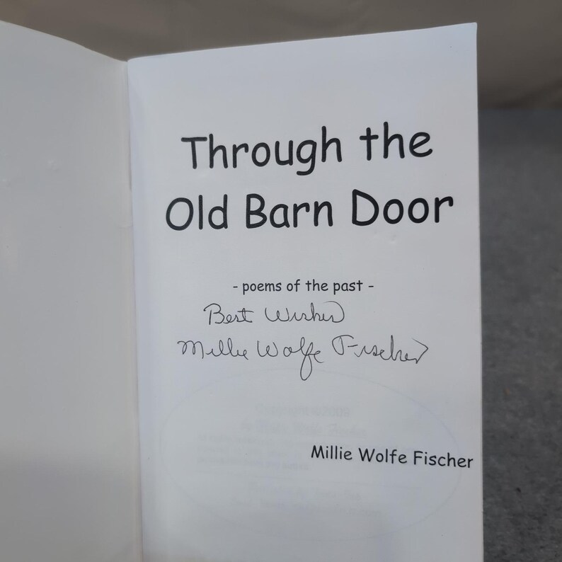 Through the Old Barn Door Millie Wolfe Fischer Signed Poetry Book Cataloochee NC image 2